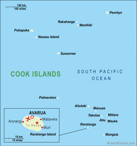 库克群岛国土面积示意图