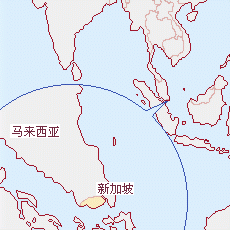 新加坡国土面积示意图